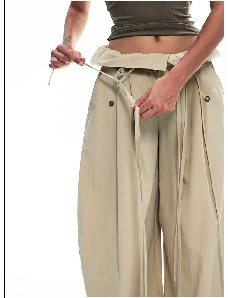 Wide-Leg Paper Bag Trousers - Image 3