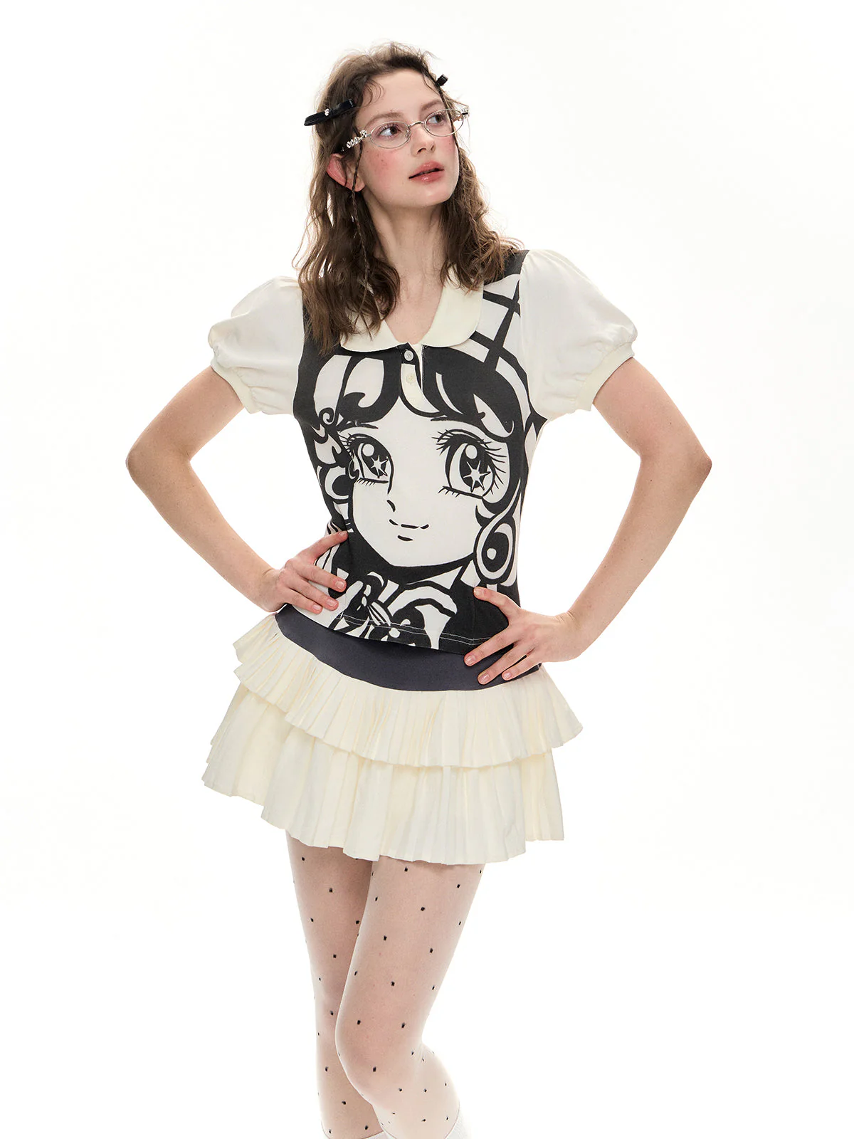 Anime-Inspired Polo & Pleated Skirt Set - Image 11
