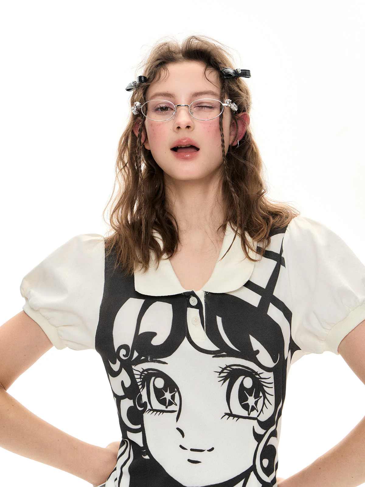 Anime-Inspired Polo & Pleated Skirt Set - Image 4