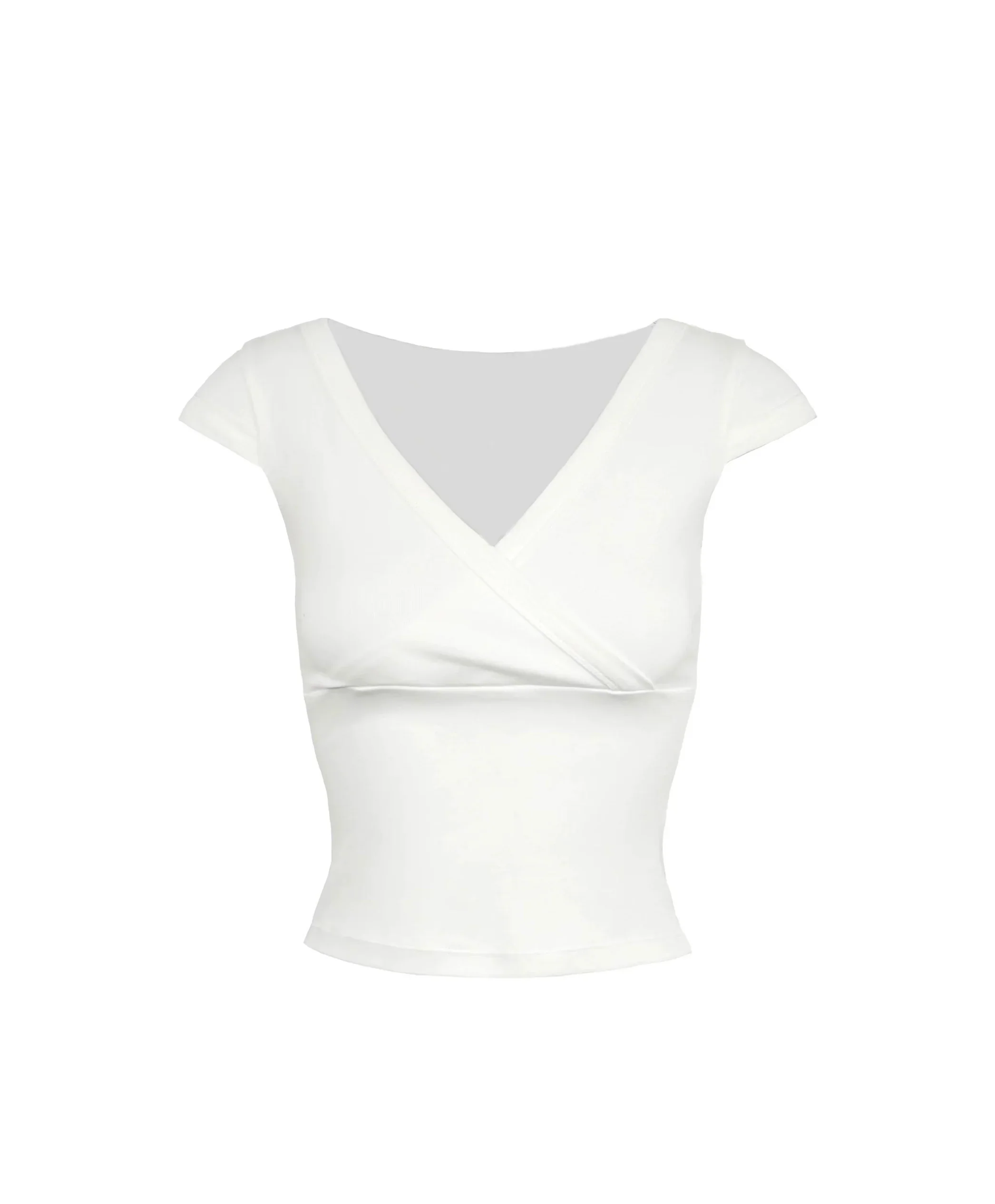 Low-cut Cross V-neck Short Sleeve Top - Image 10