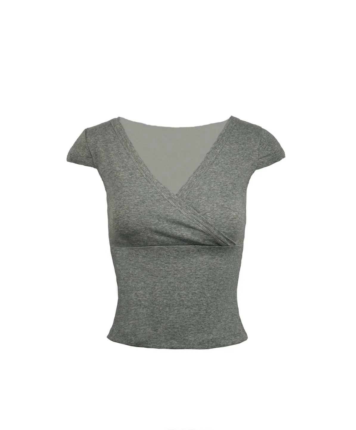 Low-cut Cross V-neck Short Sleeve Top - Image 2