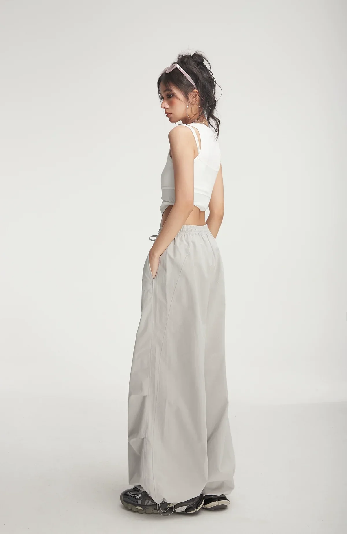 Balloon Drawstring Palazzo Pants - Image 11