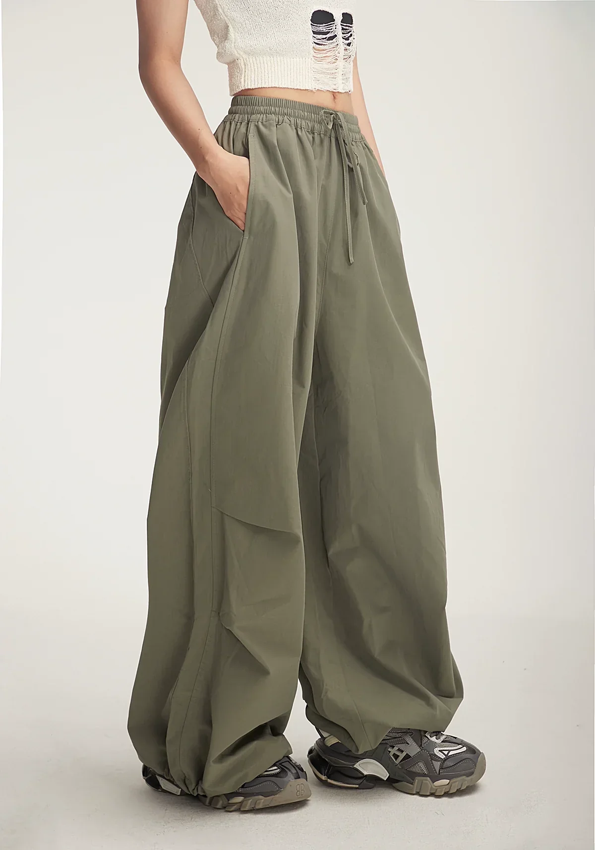 Balloon Drawstring Palazzo Pants - Image 12