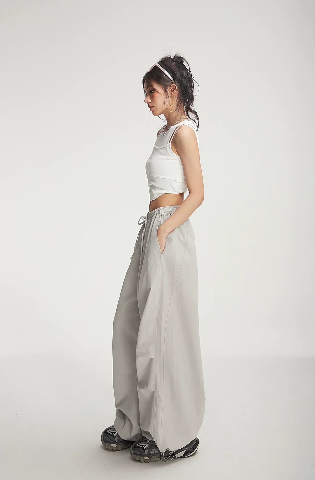 Balloon Drawstring Palazzo Pants - Image 13