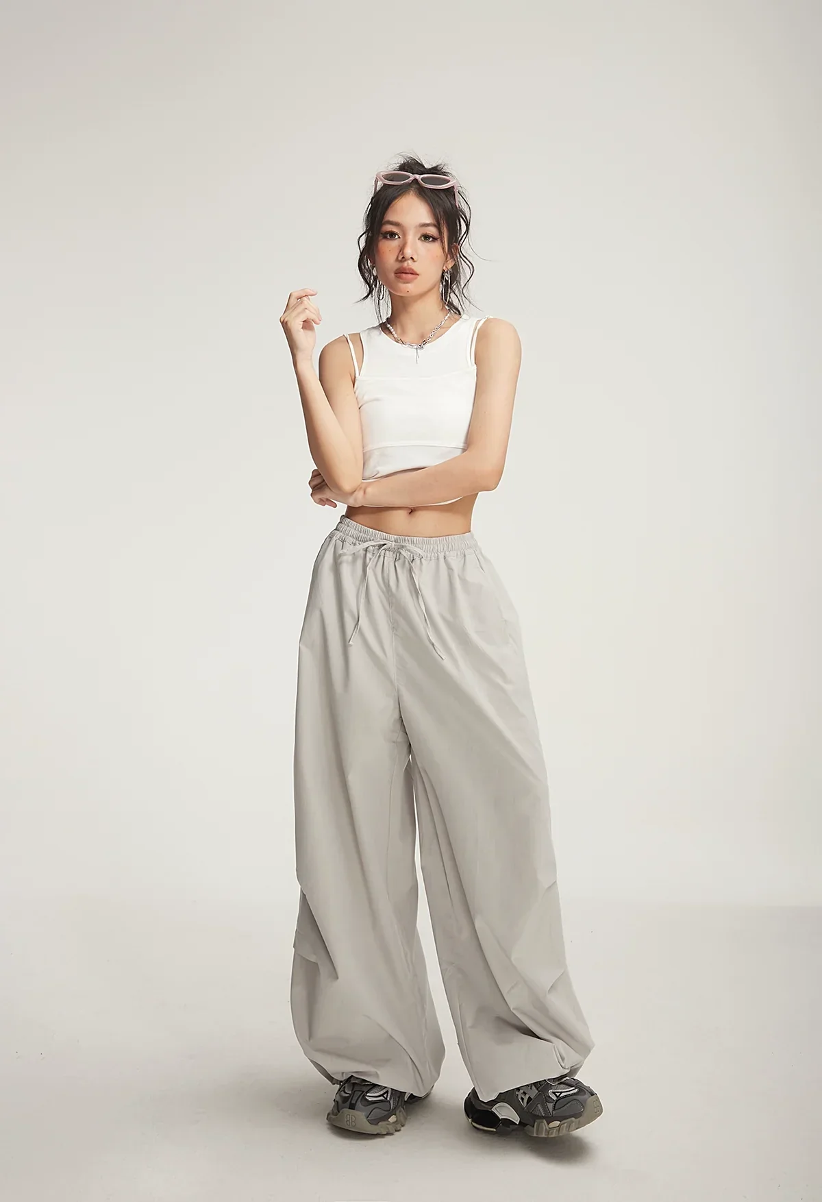 Balloon Drawstring Palazzo Pants - Image 14