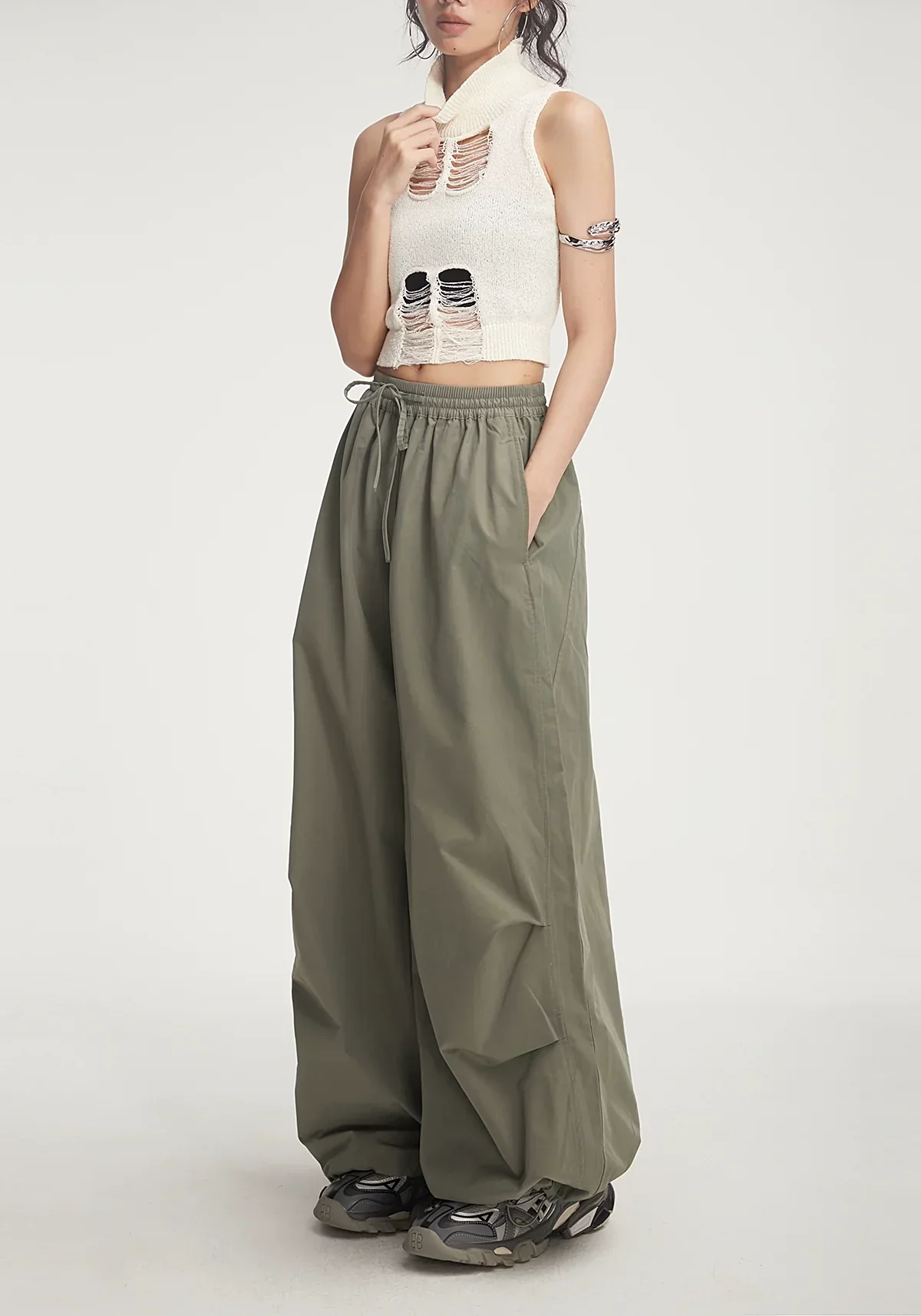 Balloon Drawstring Palazzo Pants - Image 20