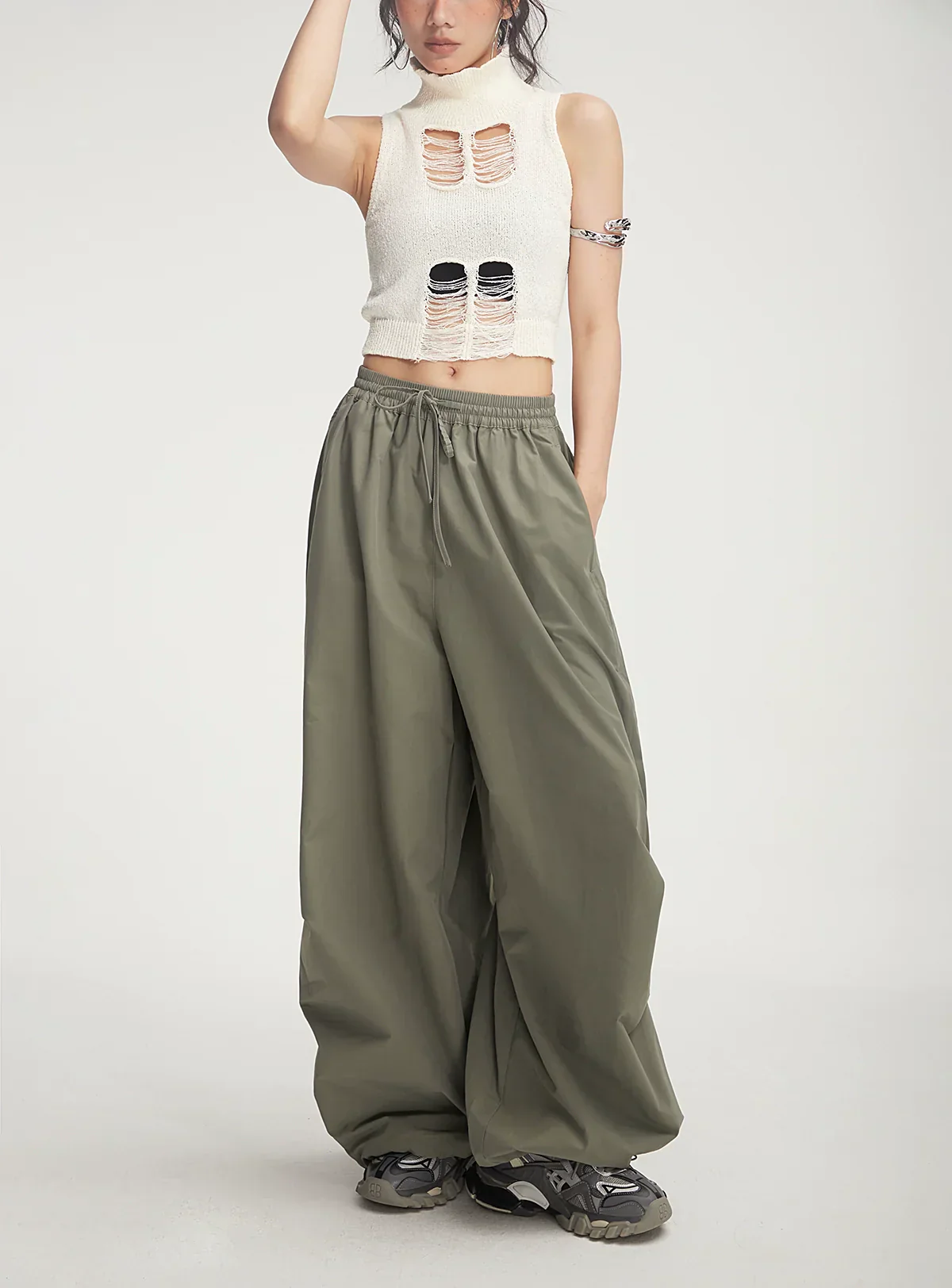 Balloon Drawstring Palazzo Pants - Image 21