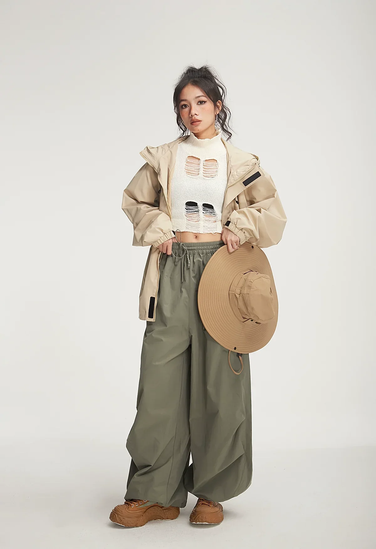 Balloon Drawstring Palazzo Pants - Image 3