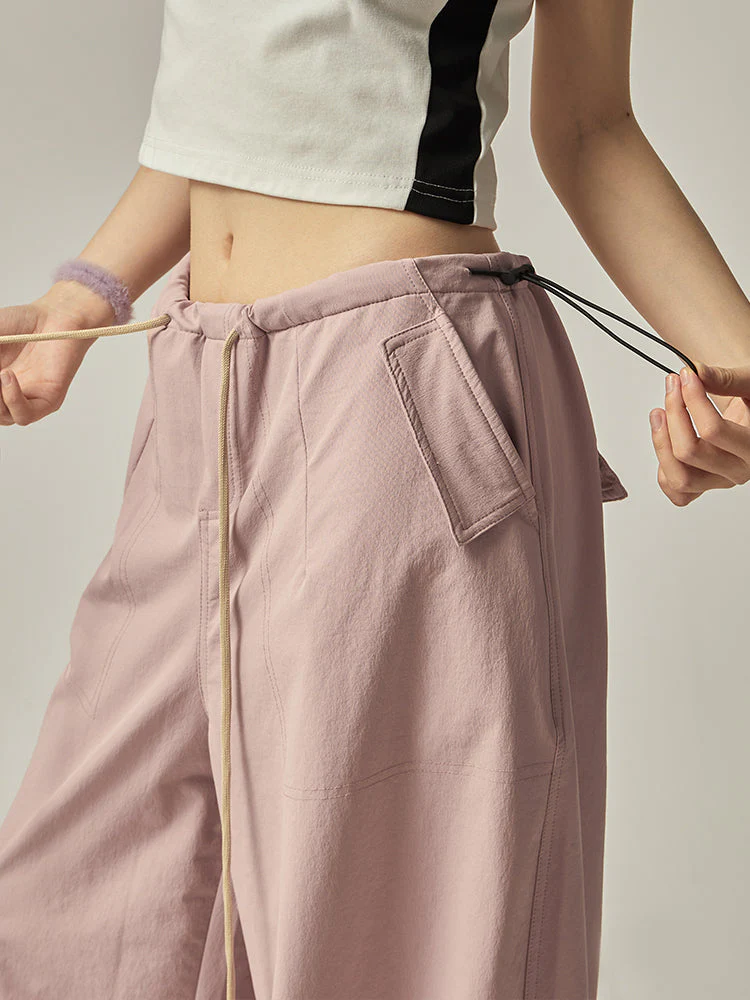 Pink Wide Leg Cargo Pants - Image 4
