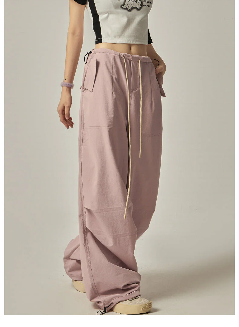Pink Wide Leg Cargo Pants - Image 5