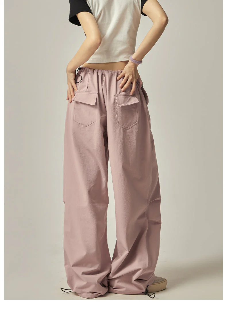 Pink Wide Leg Cargo Pants - Image 6
