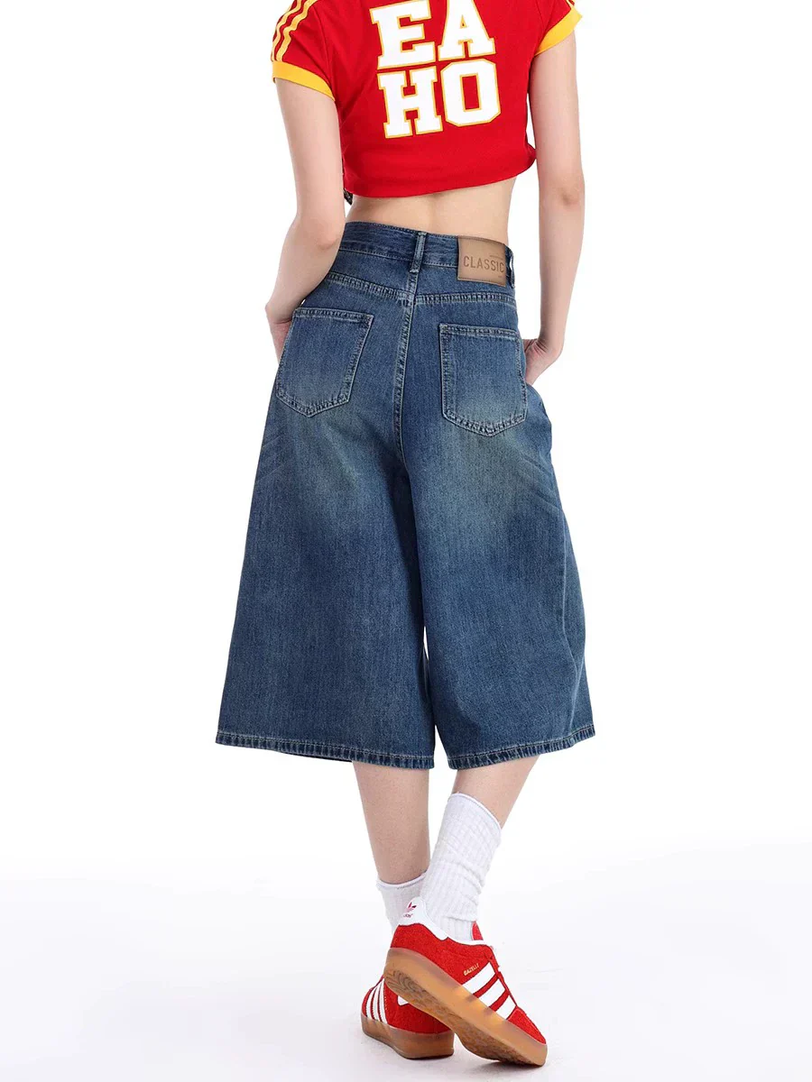 High Waist Denim Culotte Shorts - Image 10