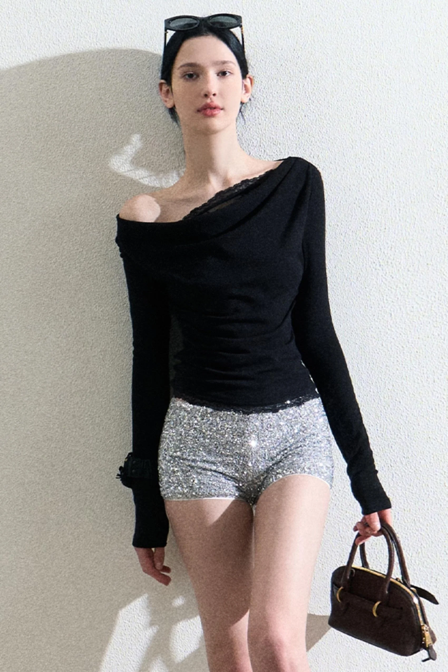 Slim Black Lace Top - Image 10