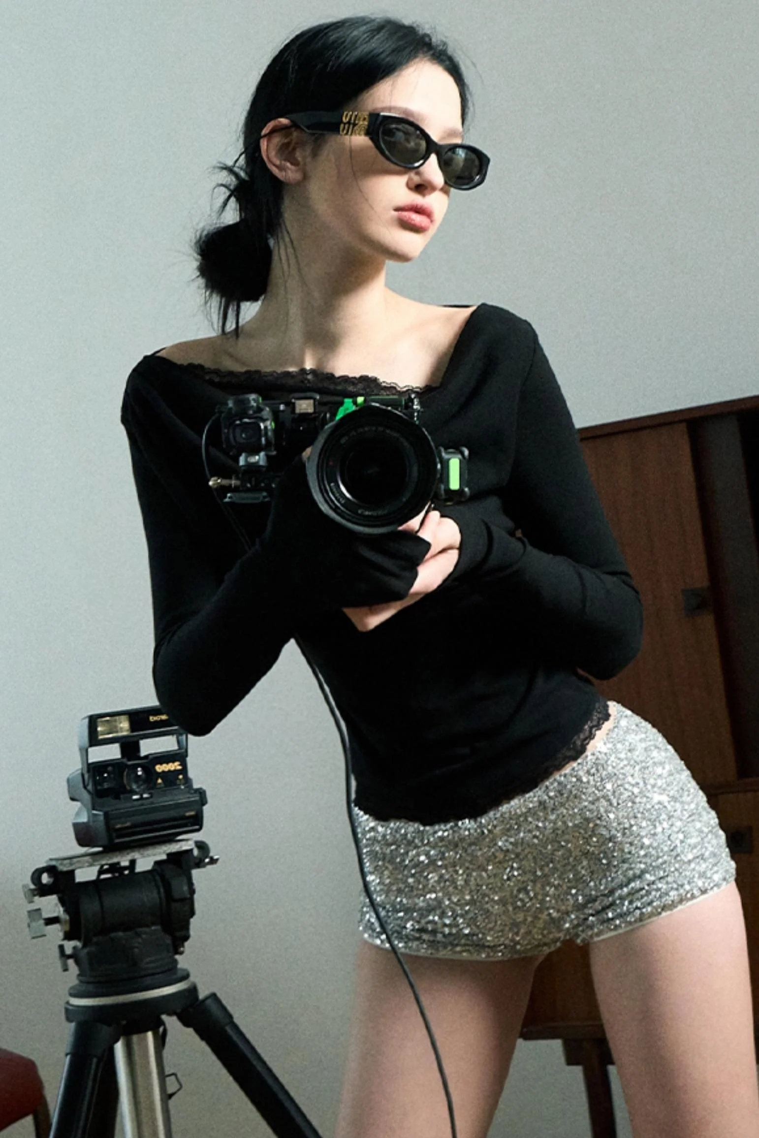 Slim Black Lace Top - Image 2