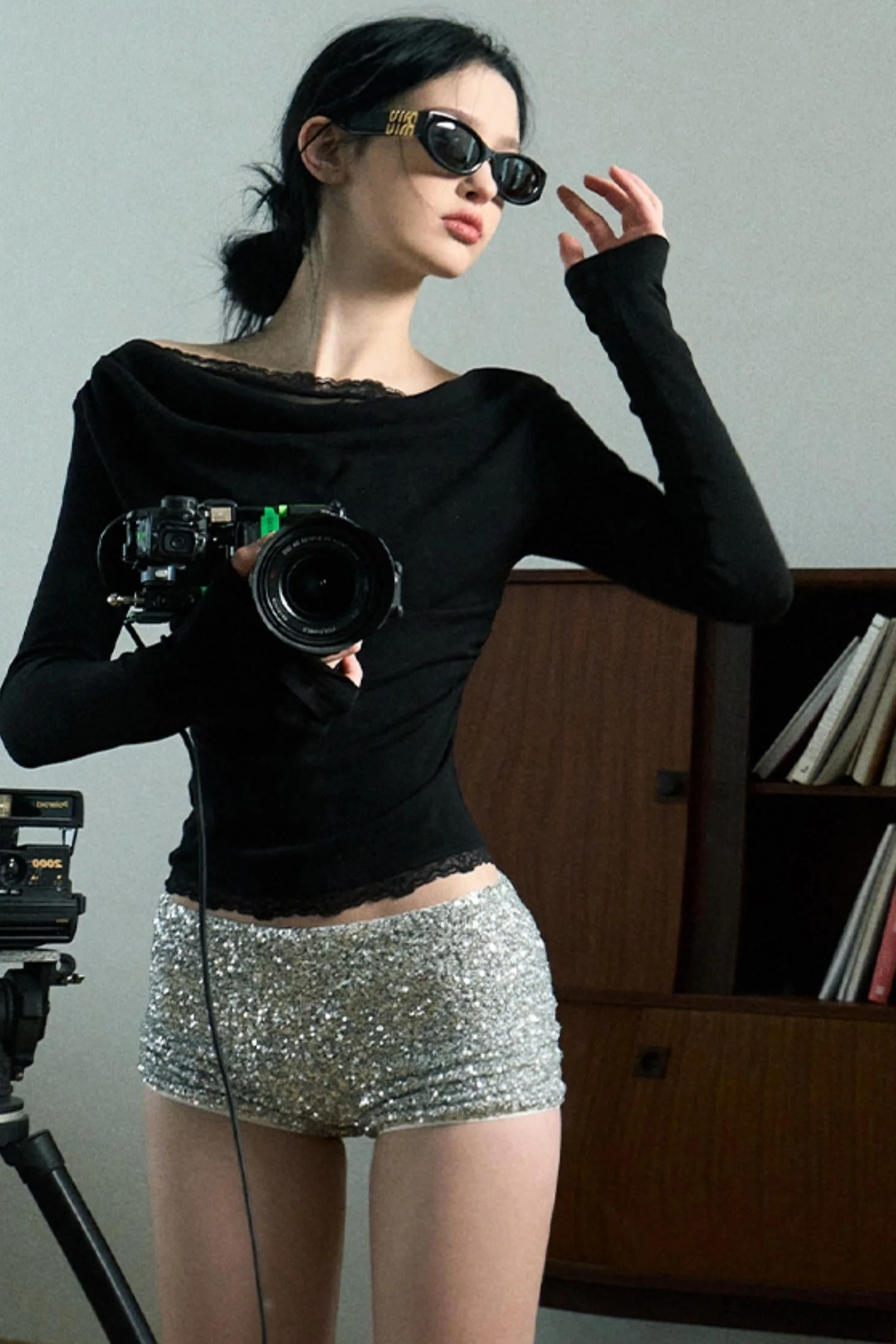 Slim Black Lace Top - Image 3