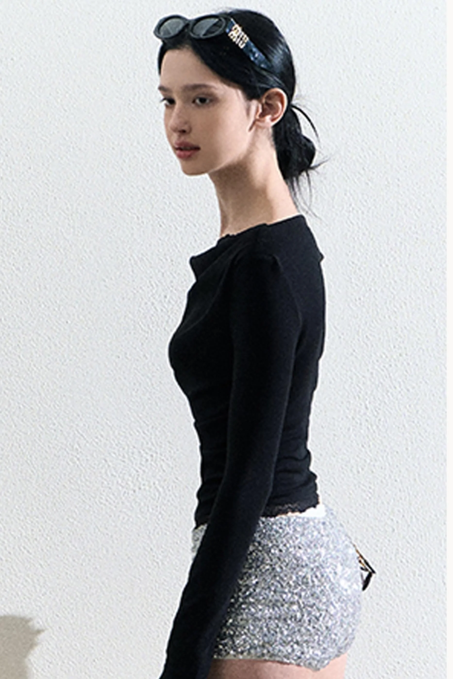 Slim Black Lace Top - Image 9