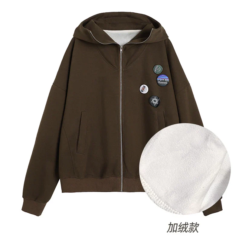 Zip Hooded Grey Coat - Image 13