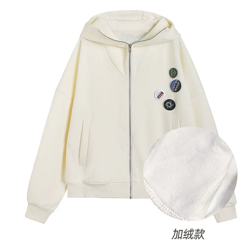 Zip Hooded Grey Coat - Image 14