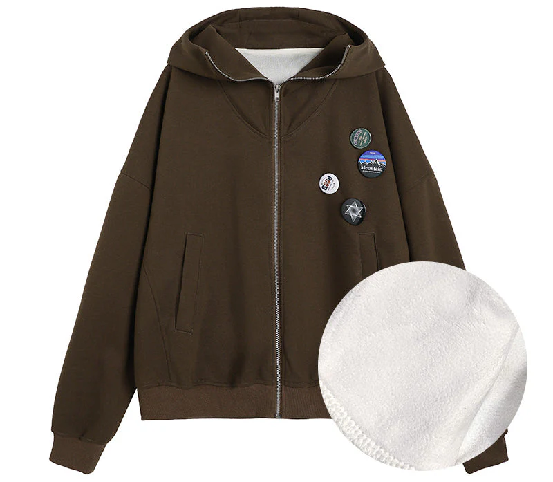 Zip Hooded Grey Coat - Image 8