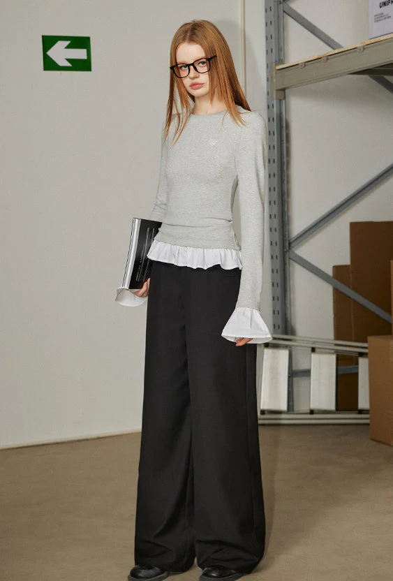 Fake Two-piece Long Sleeve T-shirt - Image 12