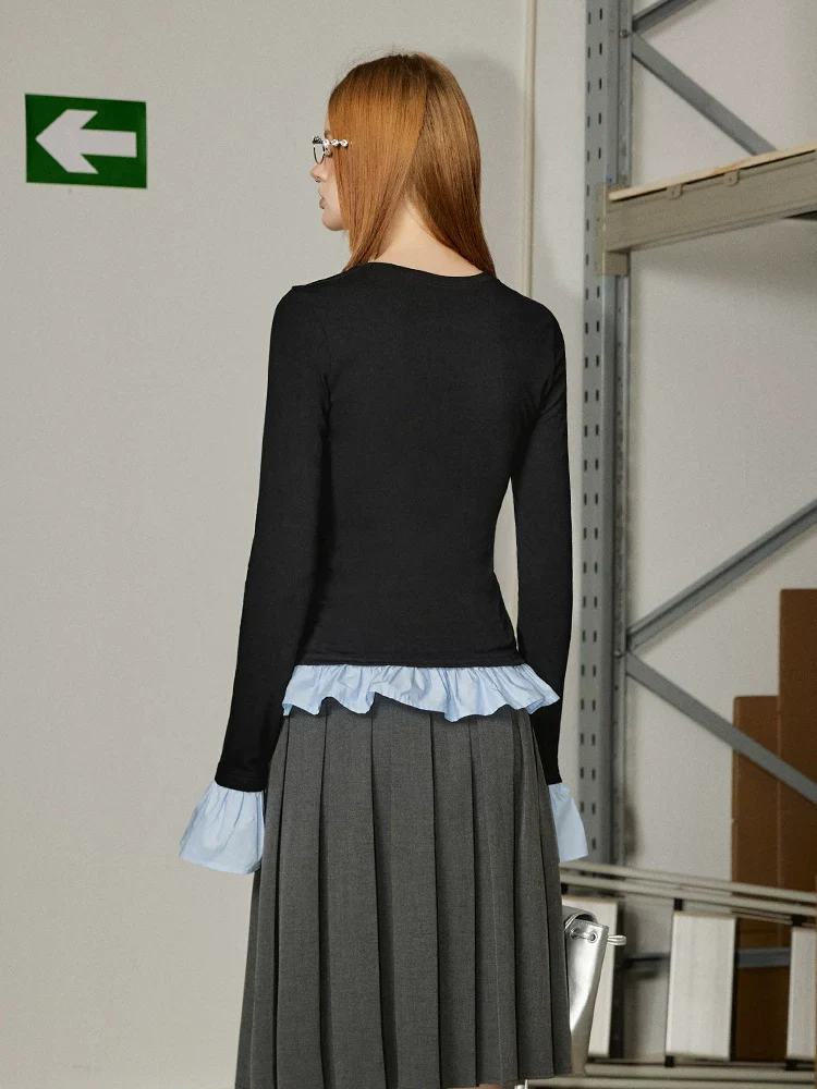 Fake Two-piece Long Sleeve T-shirt - Image 6