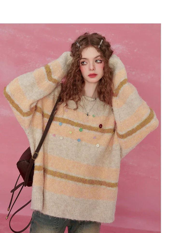 Pink Striped Mohair Sweater - Image 13