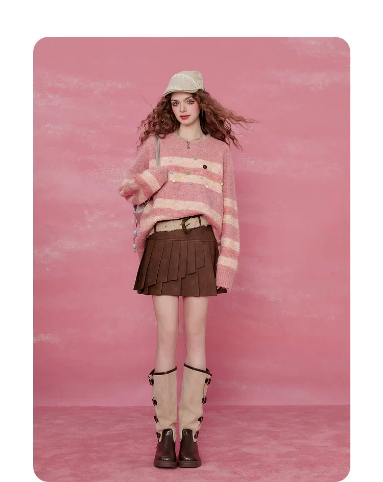 Pink Striped Mohair Sweater - Image 20