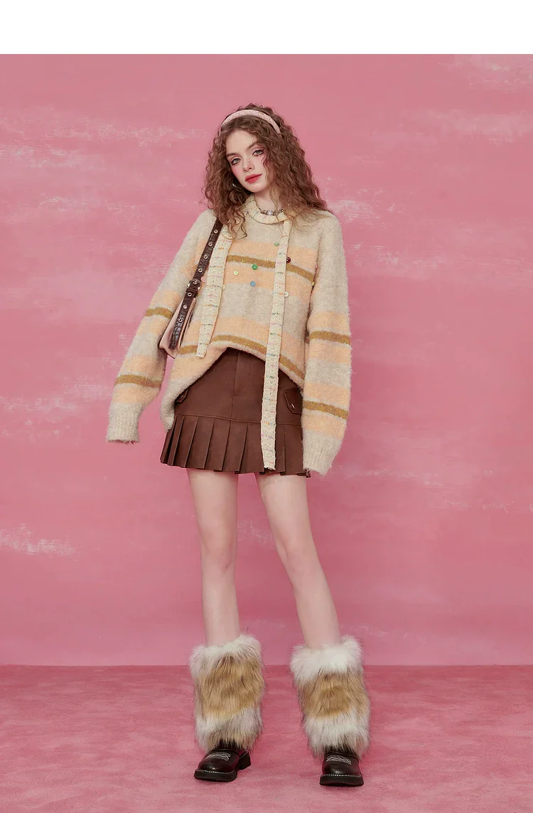 Pink Striped Mohair Sweater - Image 3