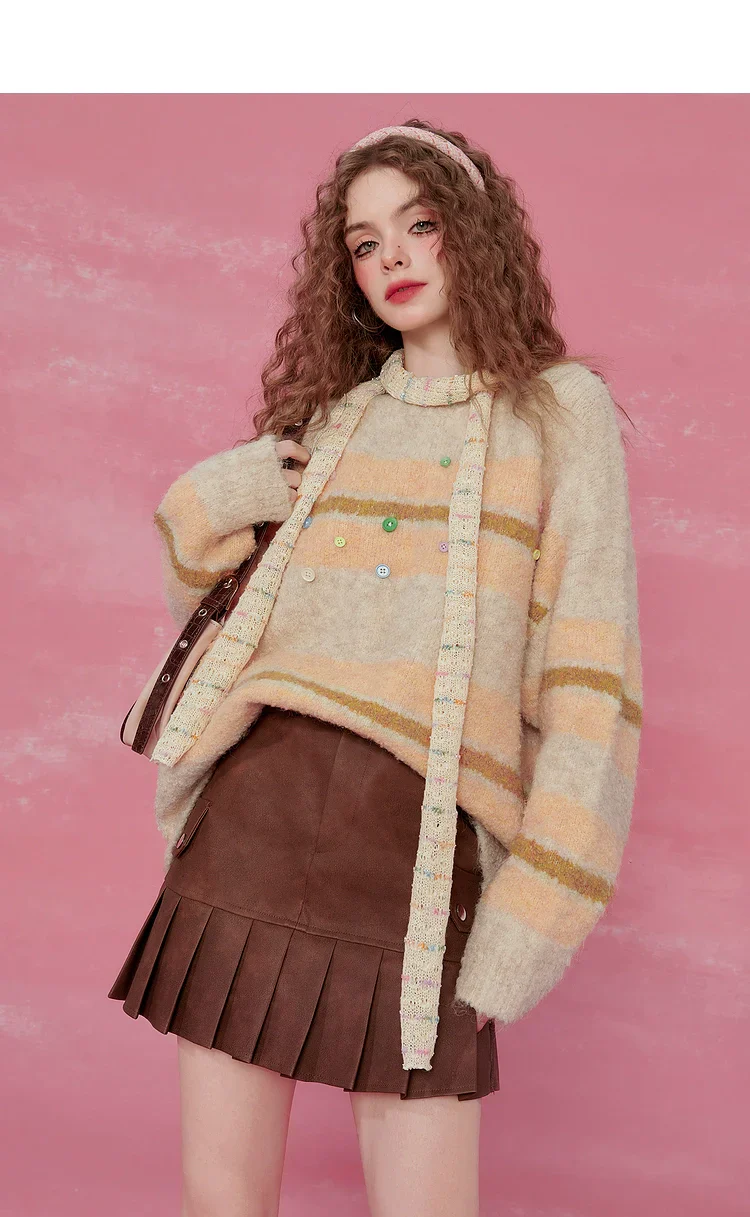 Pink Striped Mohair Sweater - Image 5