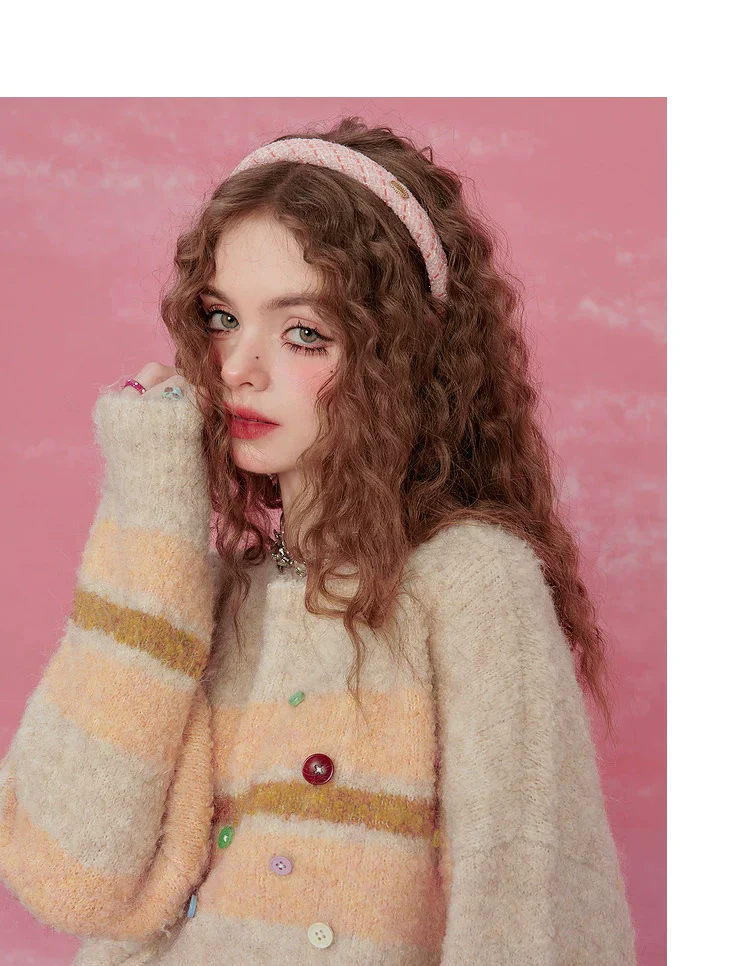 Pink Striped Mohair Sweater - Image 6