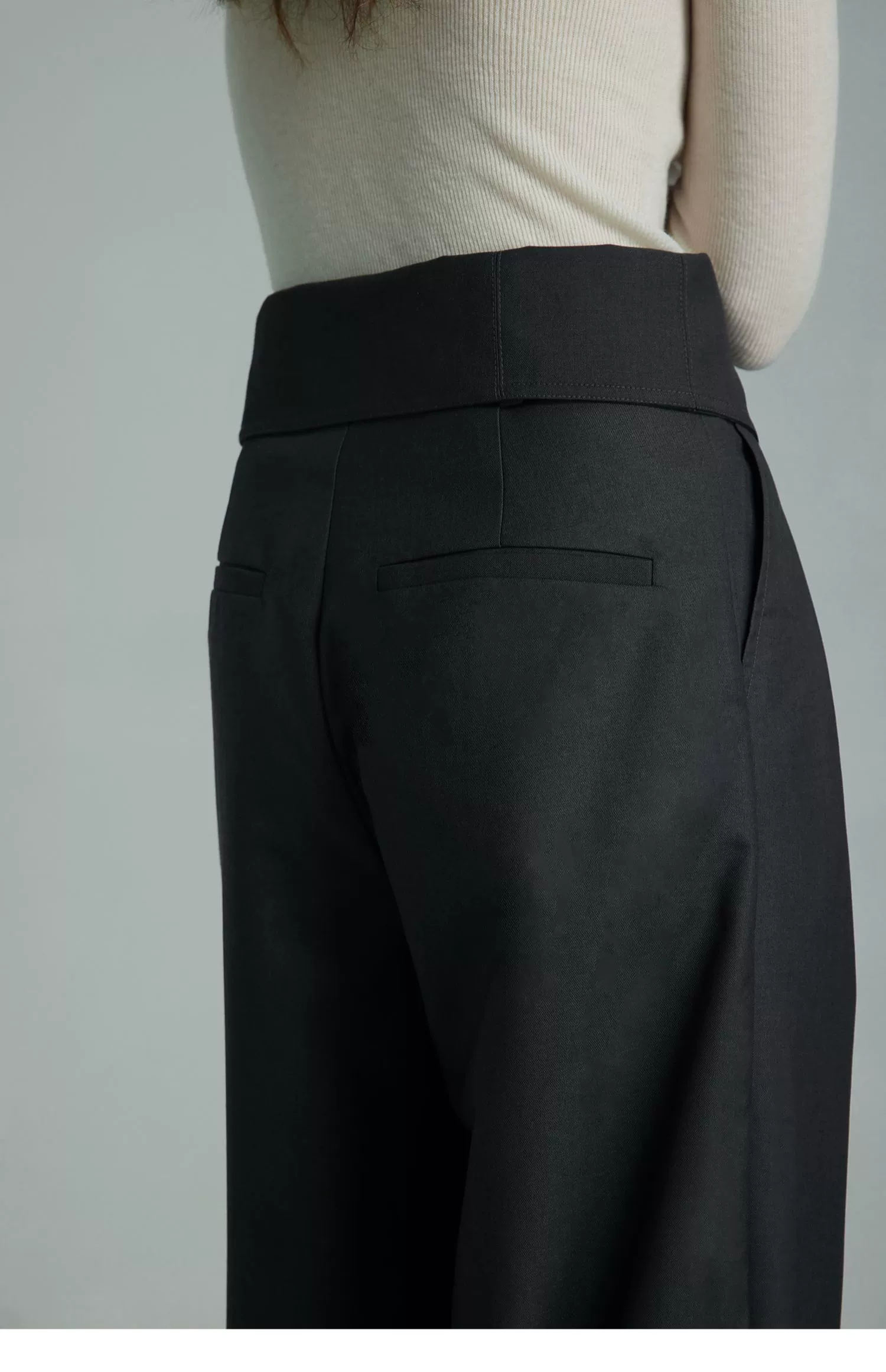 Black Wide-Leg High-Waist Trousers - Image 14