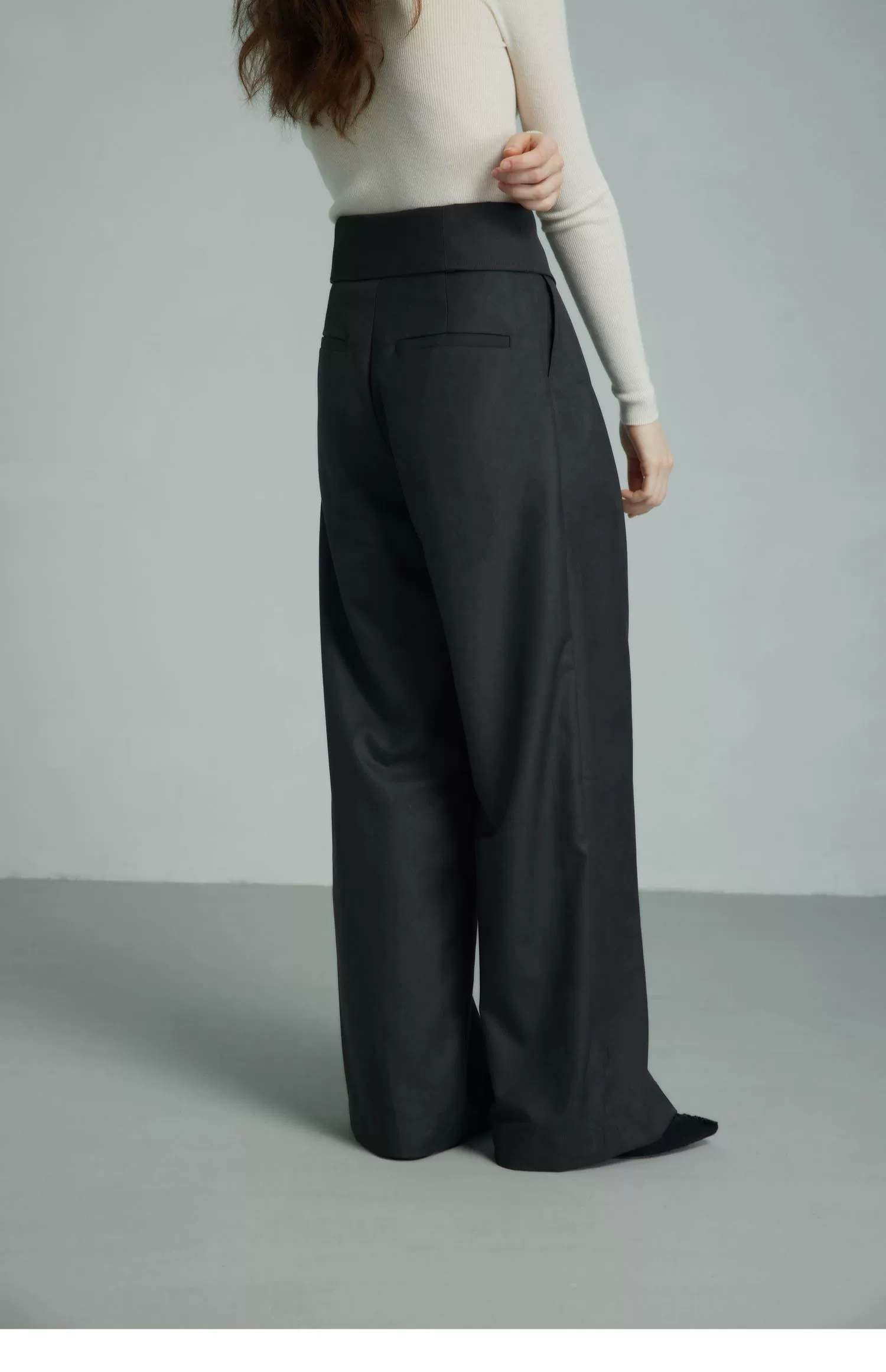 Black Wide-Leg High-Waist Trousers - Image 15