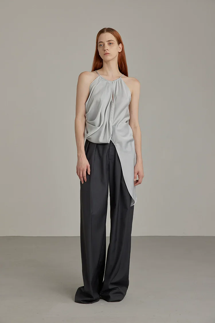 Black Wide-Leg High-Waist Trousers - Image 16