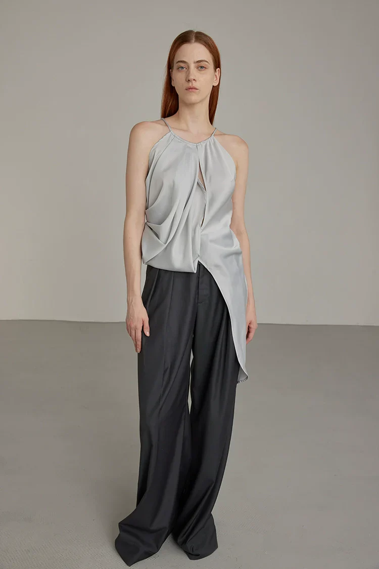 Black Wide-Leg High-Waist Trousers - Image 3
