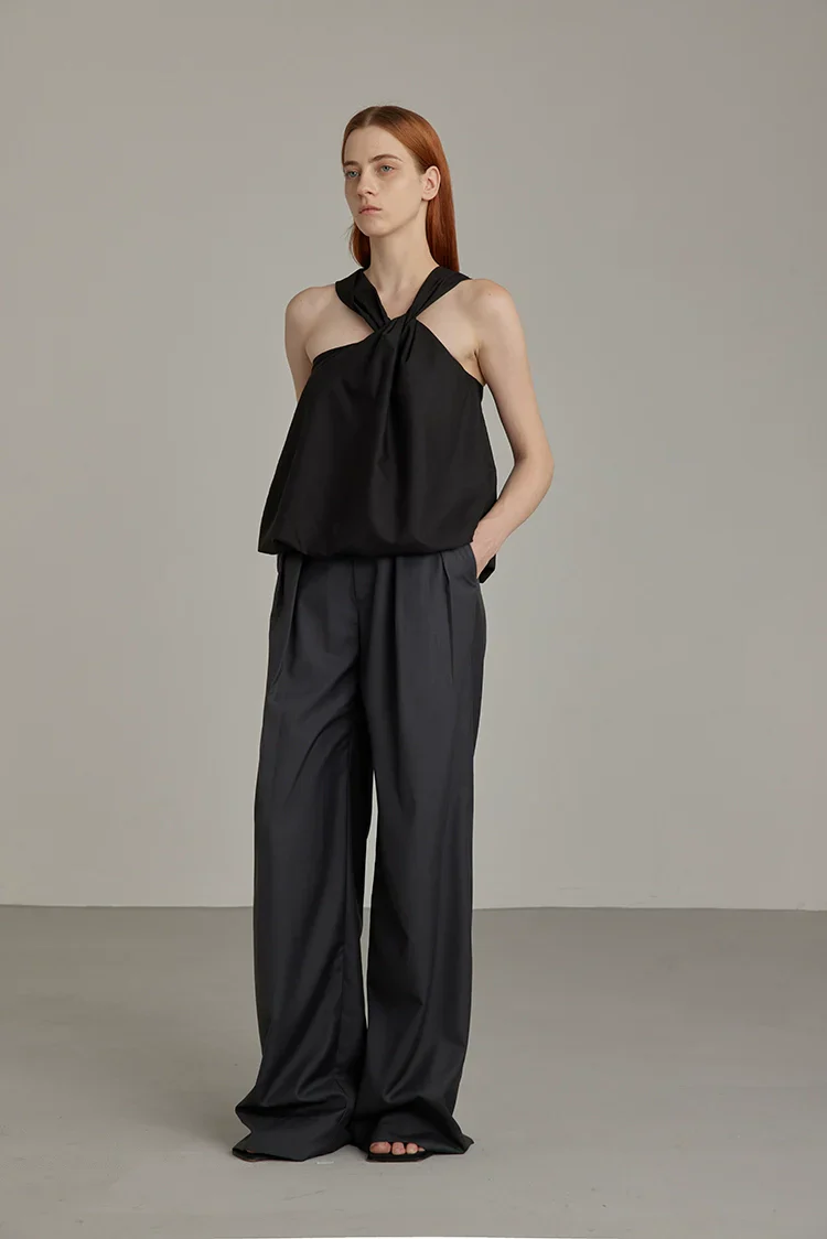 Black Wide-Leg High-Waist Trousers - Image 6