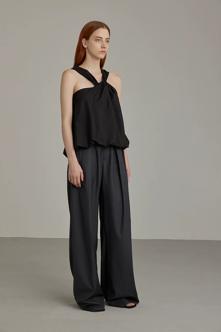 Black Wide-Leg High-Waist Trousers - Image 7