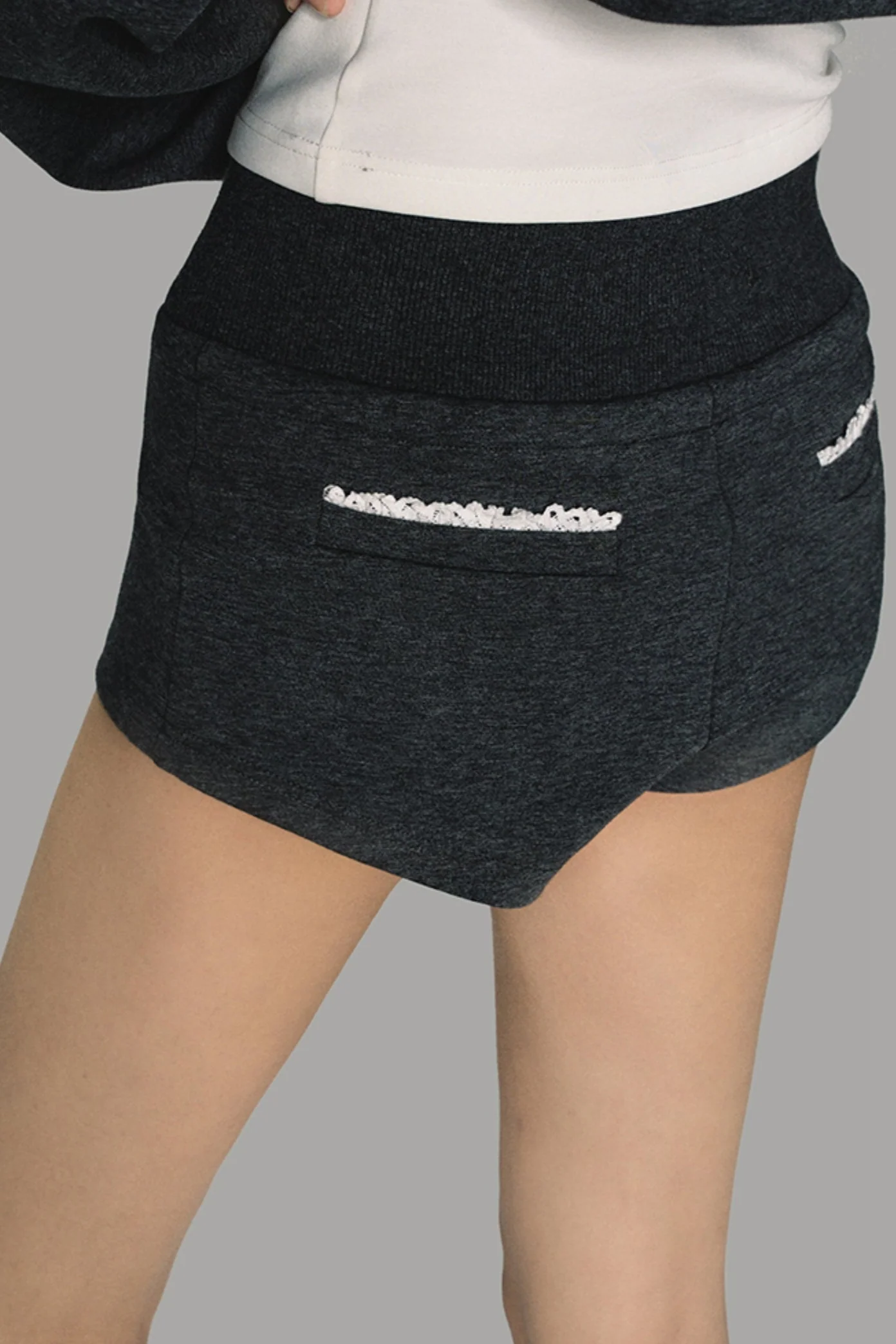 Lace-Trim Athletic Hoodie Set-Up - Image 2