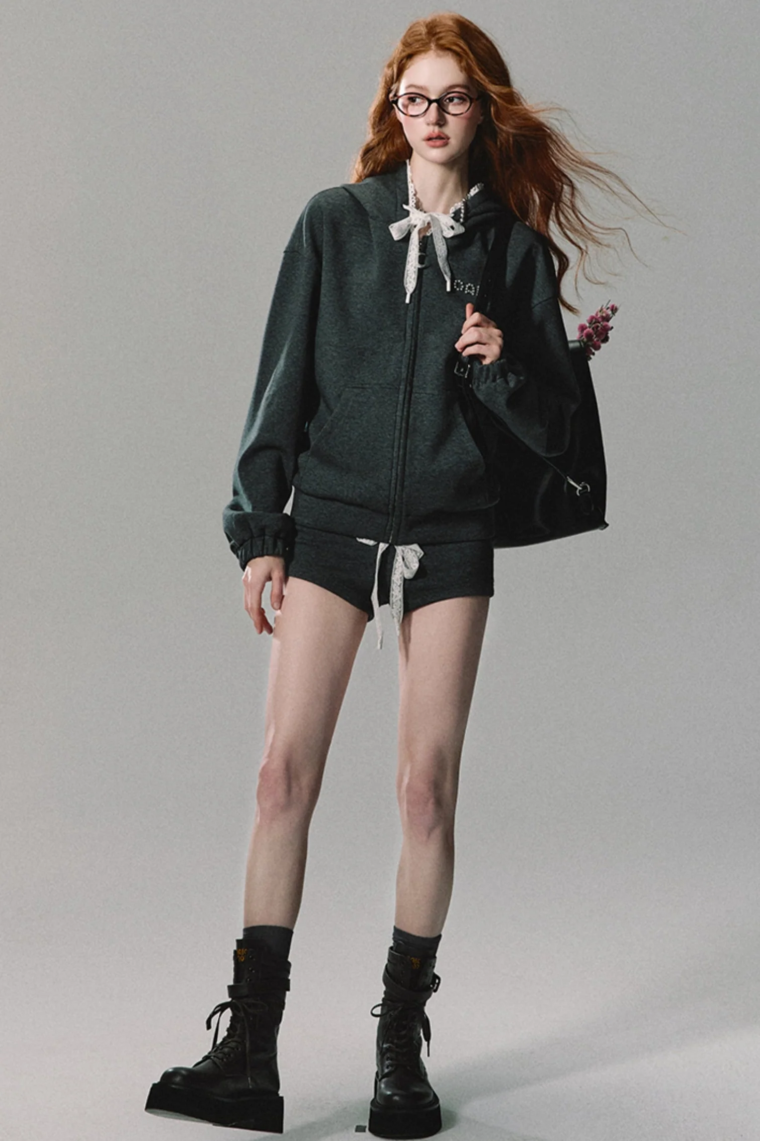 Lace-Trim Athletic Hoodie Set-Up - Image 7