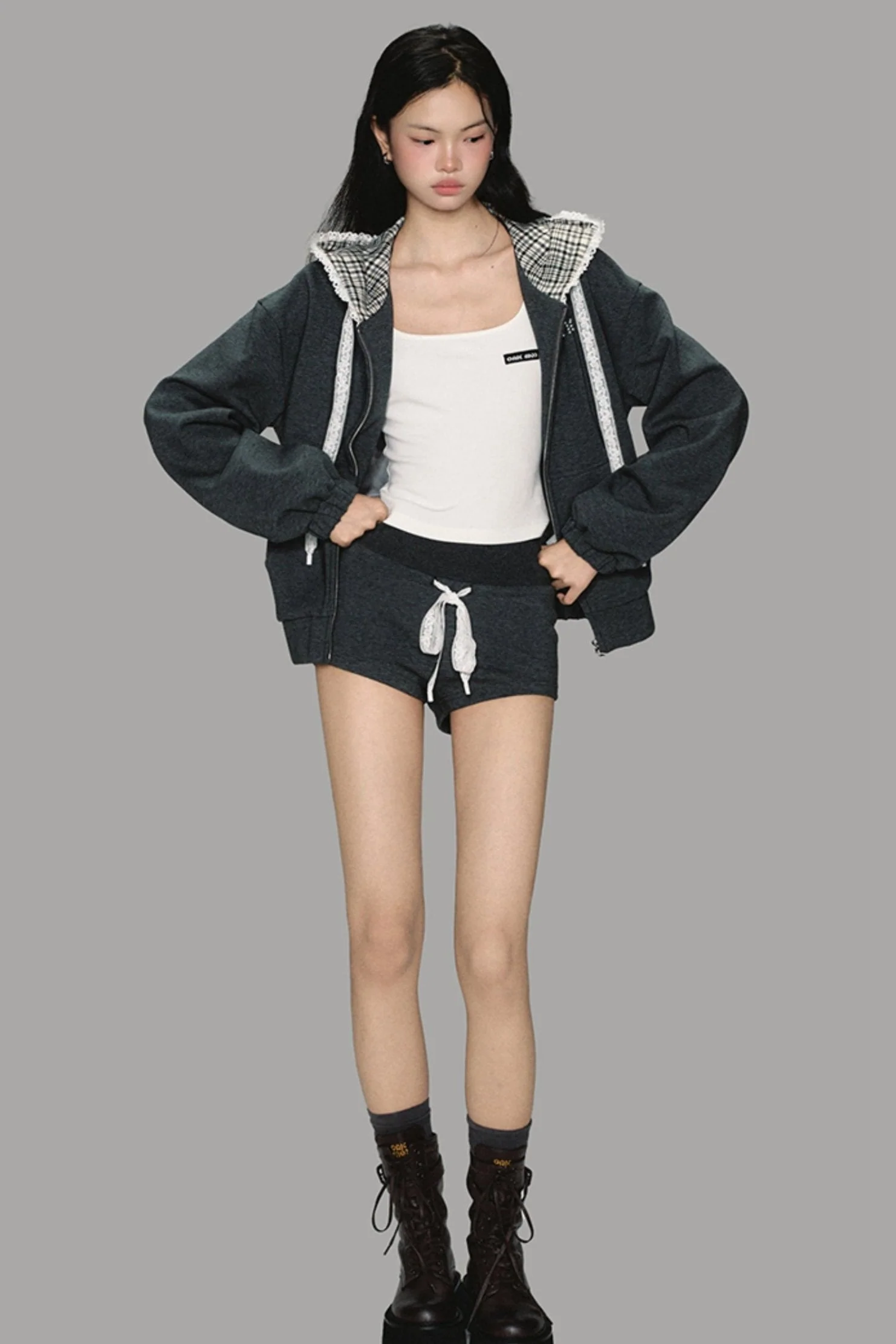 Lace-Trim Athletic Hoodie Set-Up - Image 9