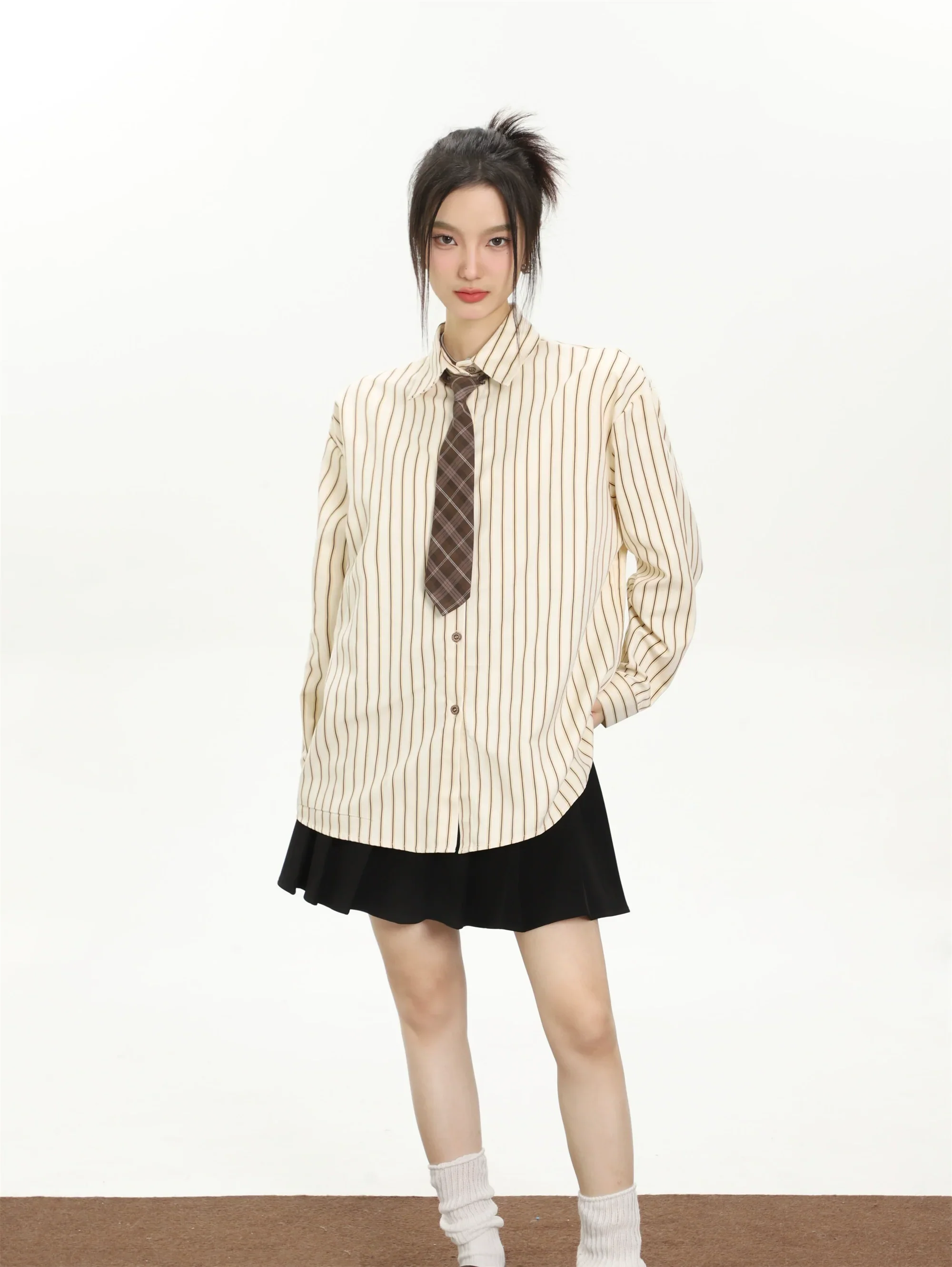 Retro tie long sleeve shirt - Image 12