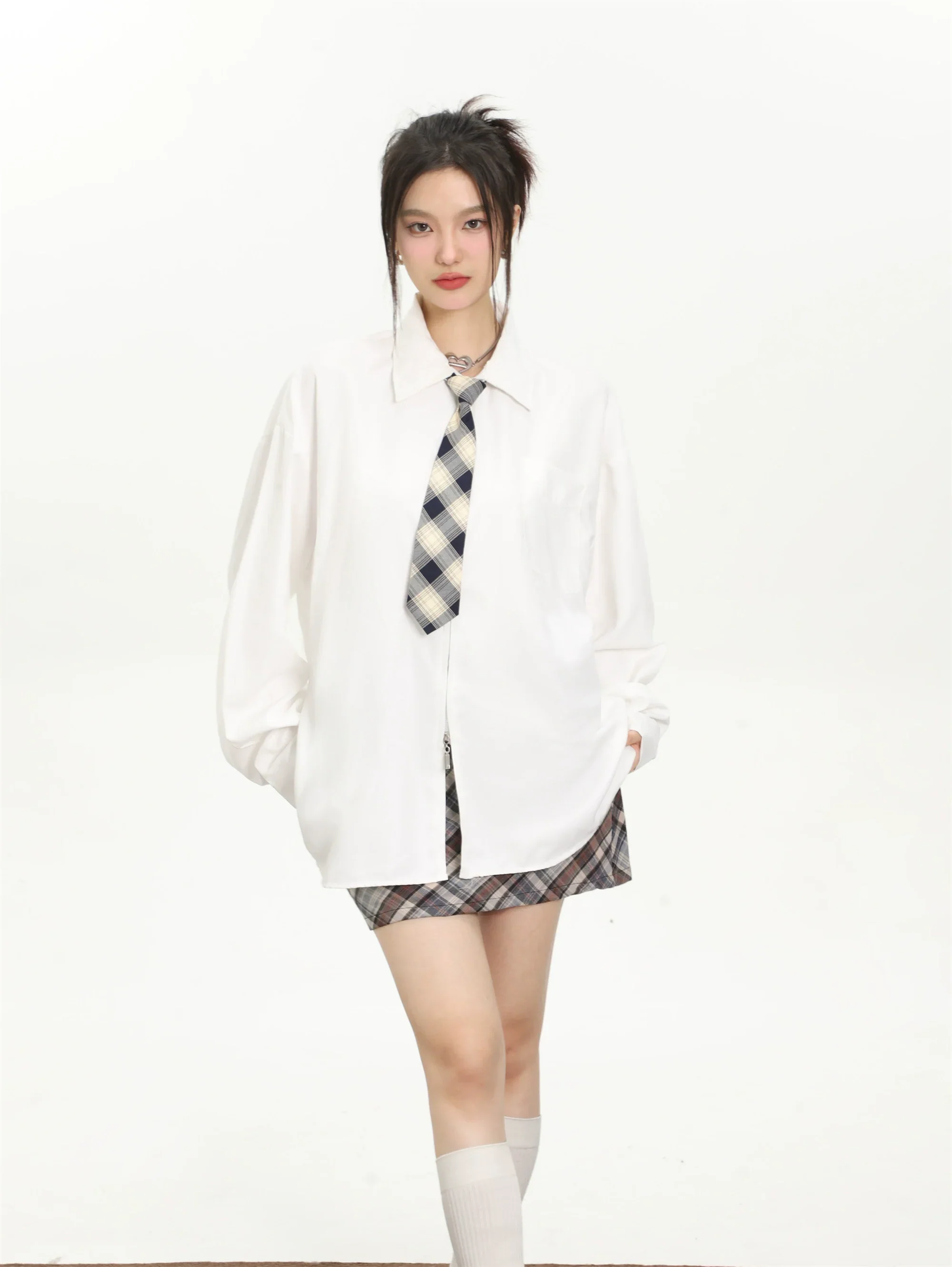 Retro tie long sleeve shirt - Image 2