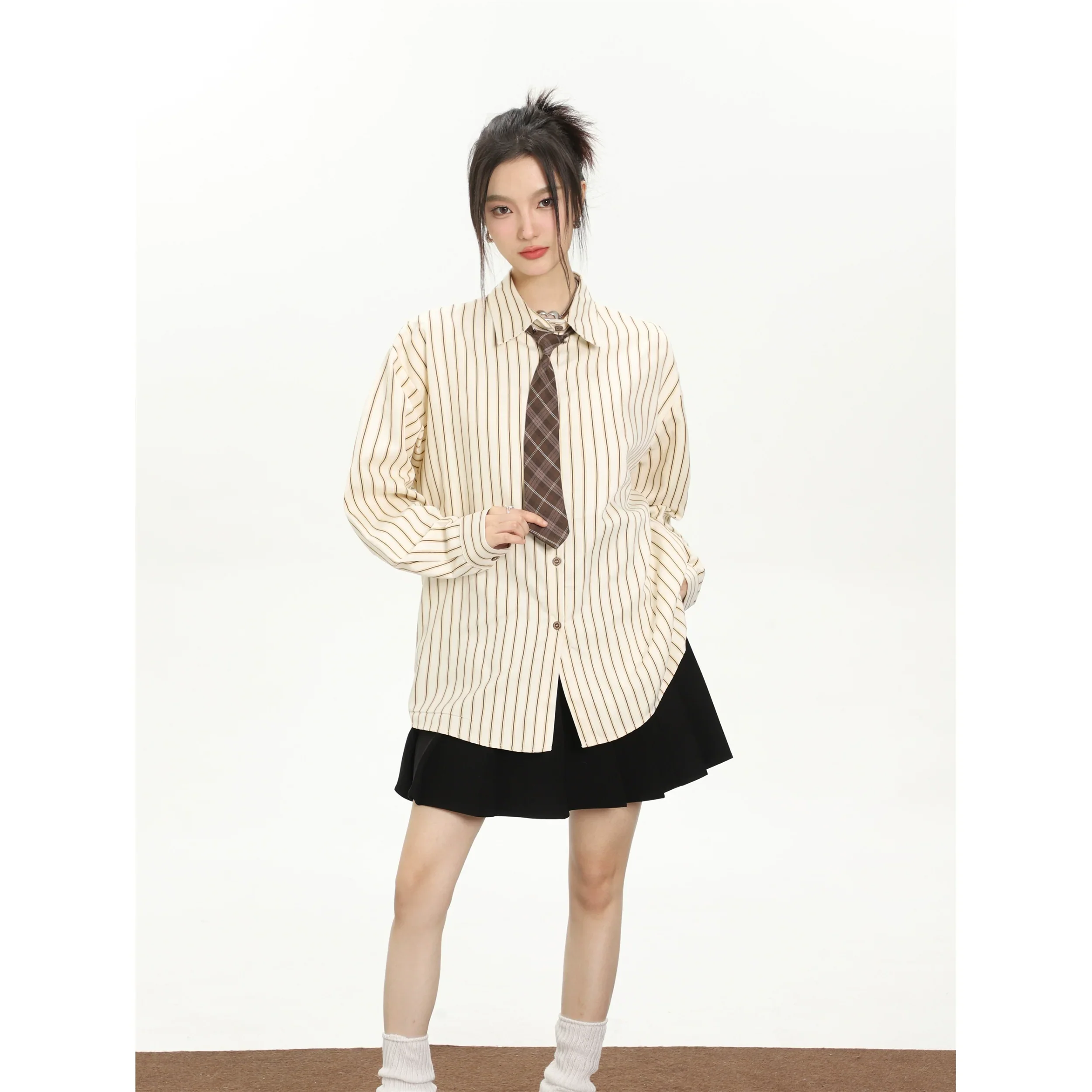Retro tie long sleeve shirt - Image 3