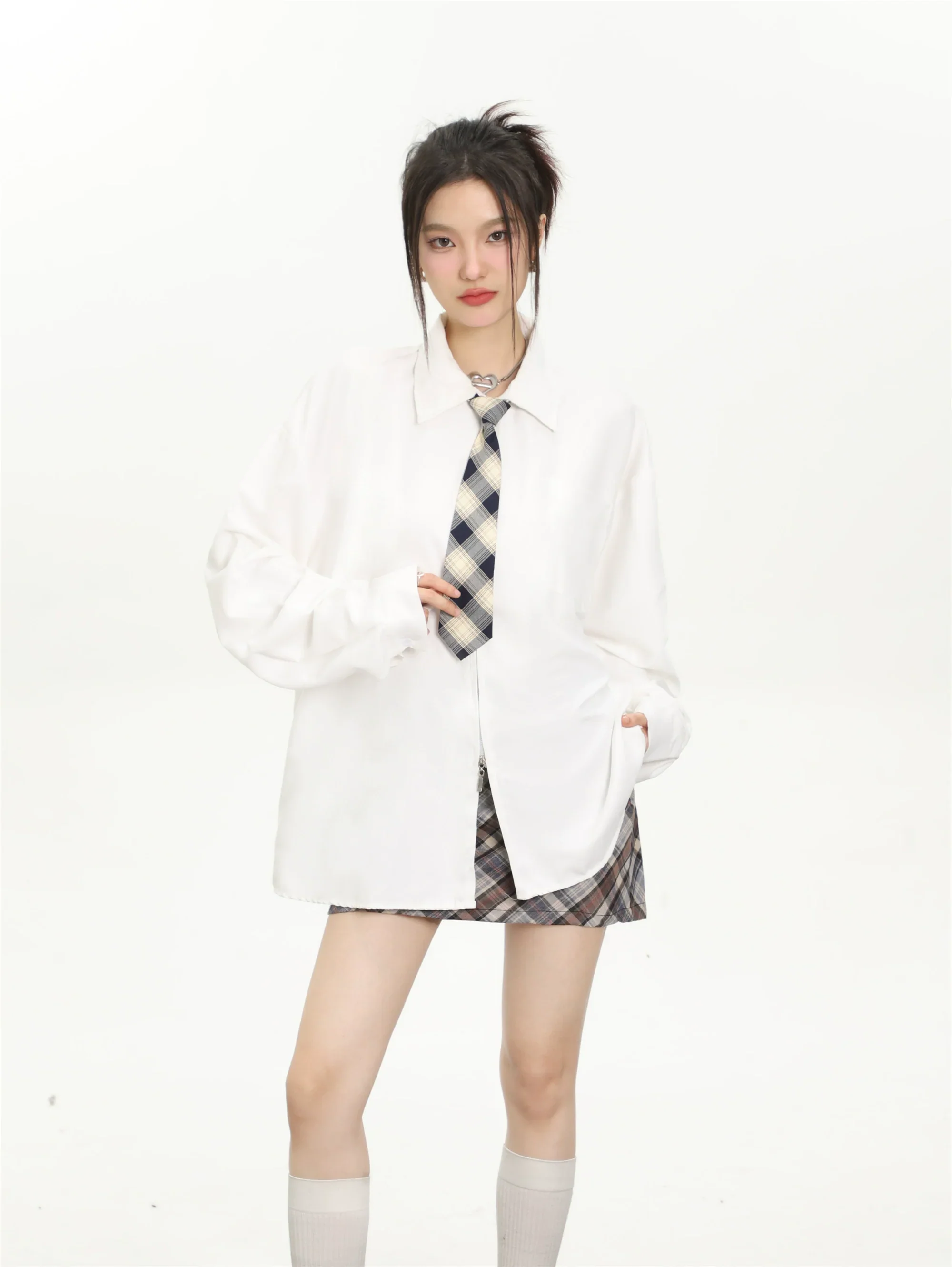 Retro tie long sleeve shirt - Image 8