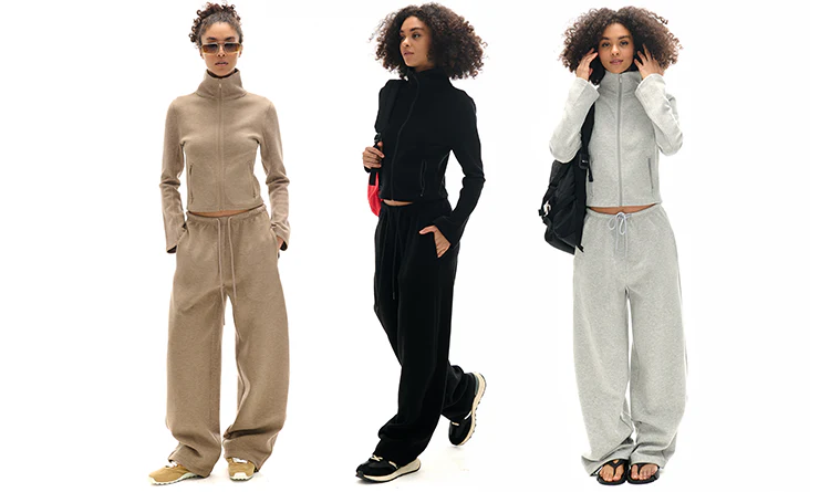 High Collar Zipper Sweatshirt And Sweatpants Set - Image 18
