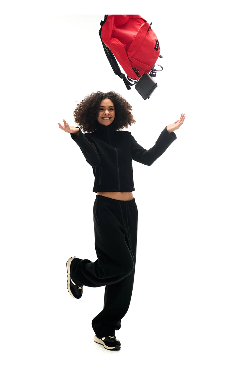 High Collar Zipper Sweatshirt And Sweatpants Set - Image 5
