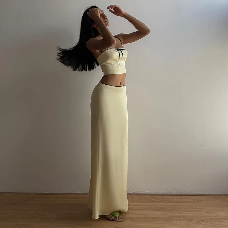 Camisole Lace Maxi Skirt Suit - Image 4