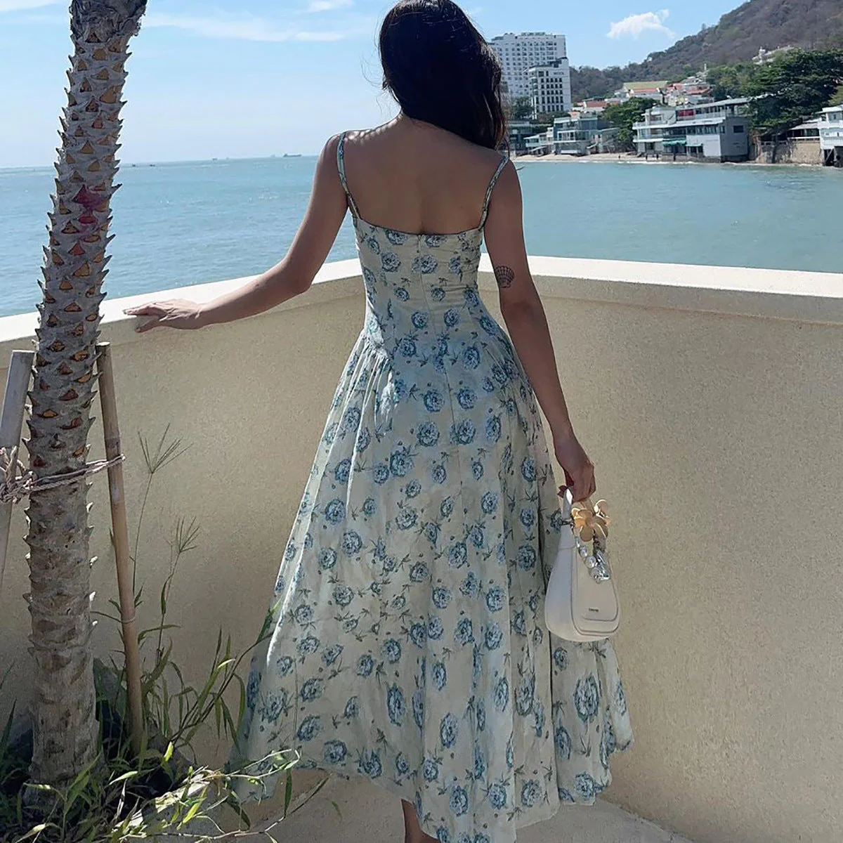 Sweet Style Slim Floral Suspender Dress - Image 4