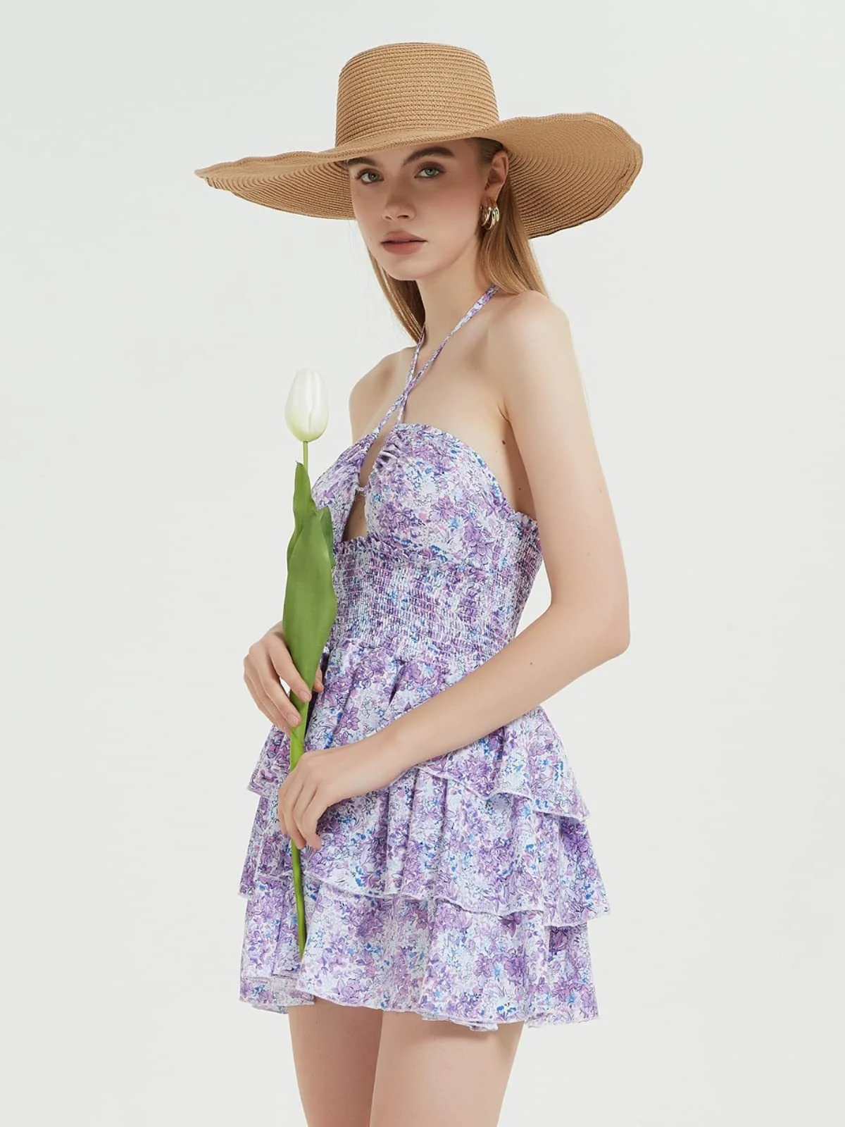 Strapless Lace-Up Waist Mini Dress - Image 4