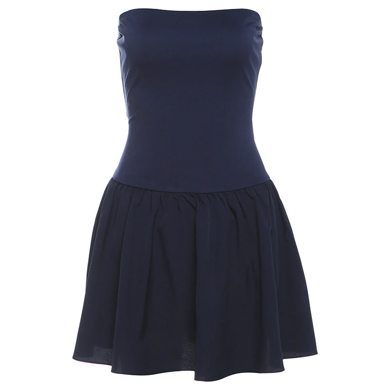 One-Shoulder Pleated Dress With Patchwork - Image 7