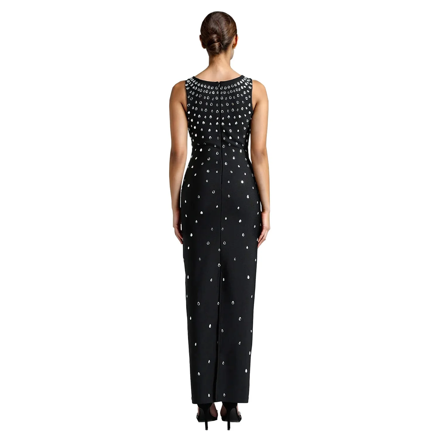 Rhinestone U-Neck Sleeveless Hip Dress - Image 6